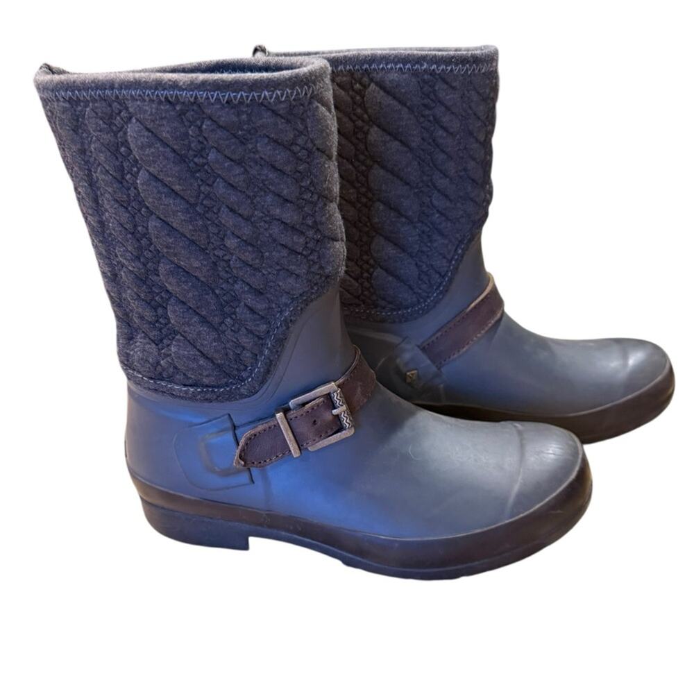 Sperry Quilted Gray Rain/Snow Boots with Brown Accents Womens Size 7 - Picture 3 of 8